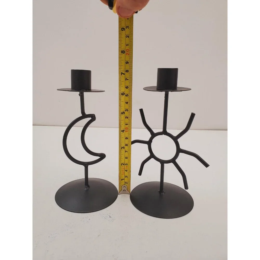 Celestial candlestick Metal star and moon candle holder Vintage altar decor Gift - Picture 8 of 10